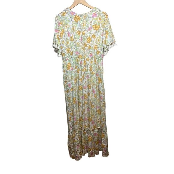 ANANY Floral Tassel Boho Maxi Dress NWT Sz. L - Picture 5 of 7
